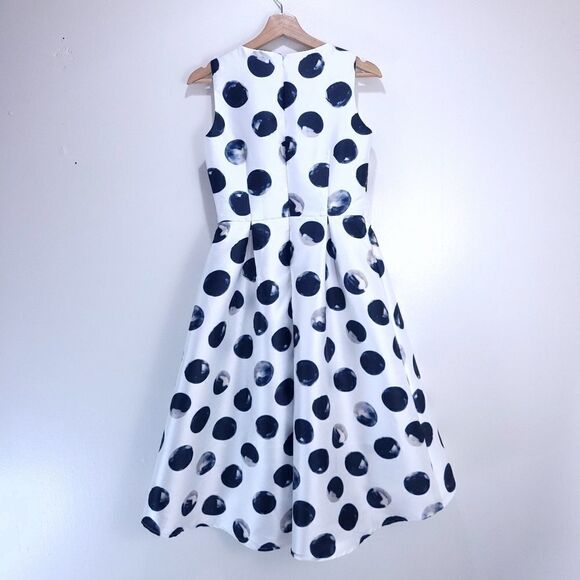🌚The Moon NWOT Inky Polka Dot Moons Full Skirt Sleeveless Dress - Picture 9 of 11